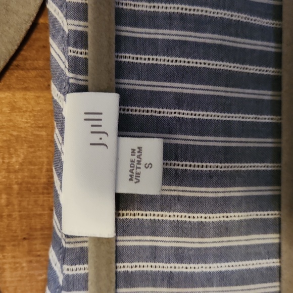 J. Jill Blue Striped Button-Up Peasant Top - Picture 6 of 9